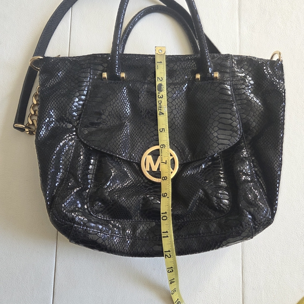 MICHAEL Michael Kors Black Python Embossed Fulton… - image 12